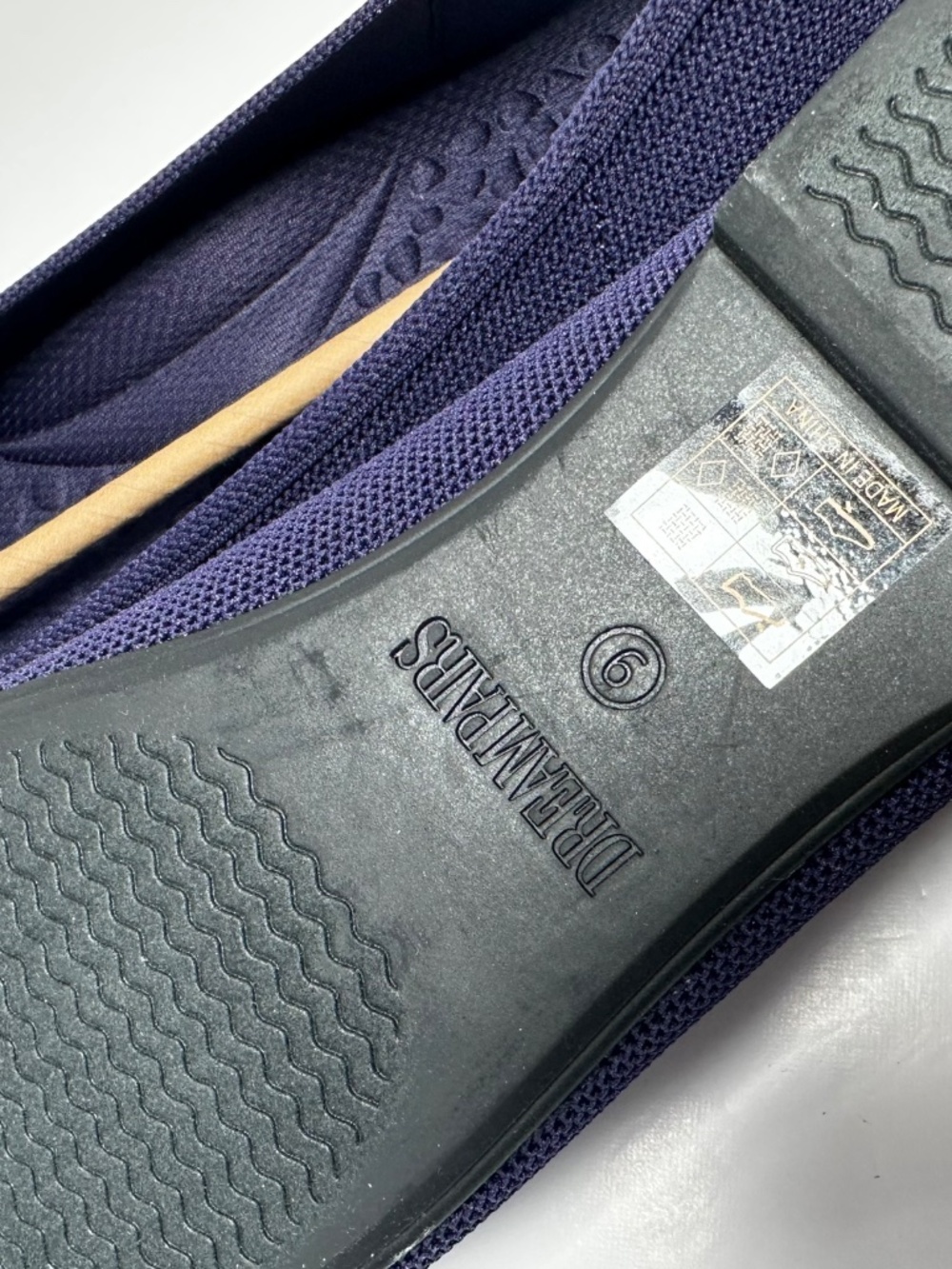 Dream Pairs Navy Knit Square Toe Ballet Flats Size 9 New in Box - Picture 6 of 9